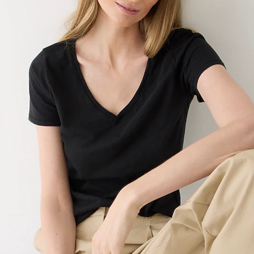 J.Crew Factory Vintage Slub V Neck T-Shirt - Picture 7 of 11
